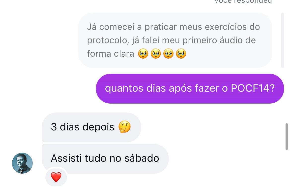 Resultado em poucos dias